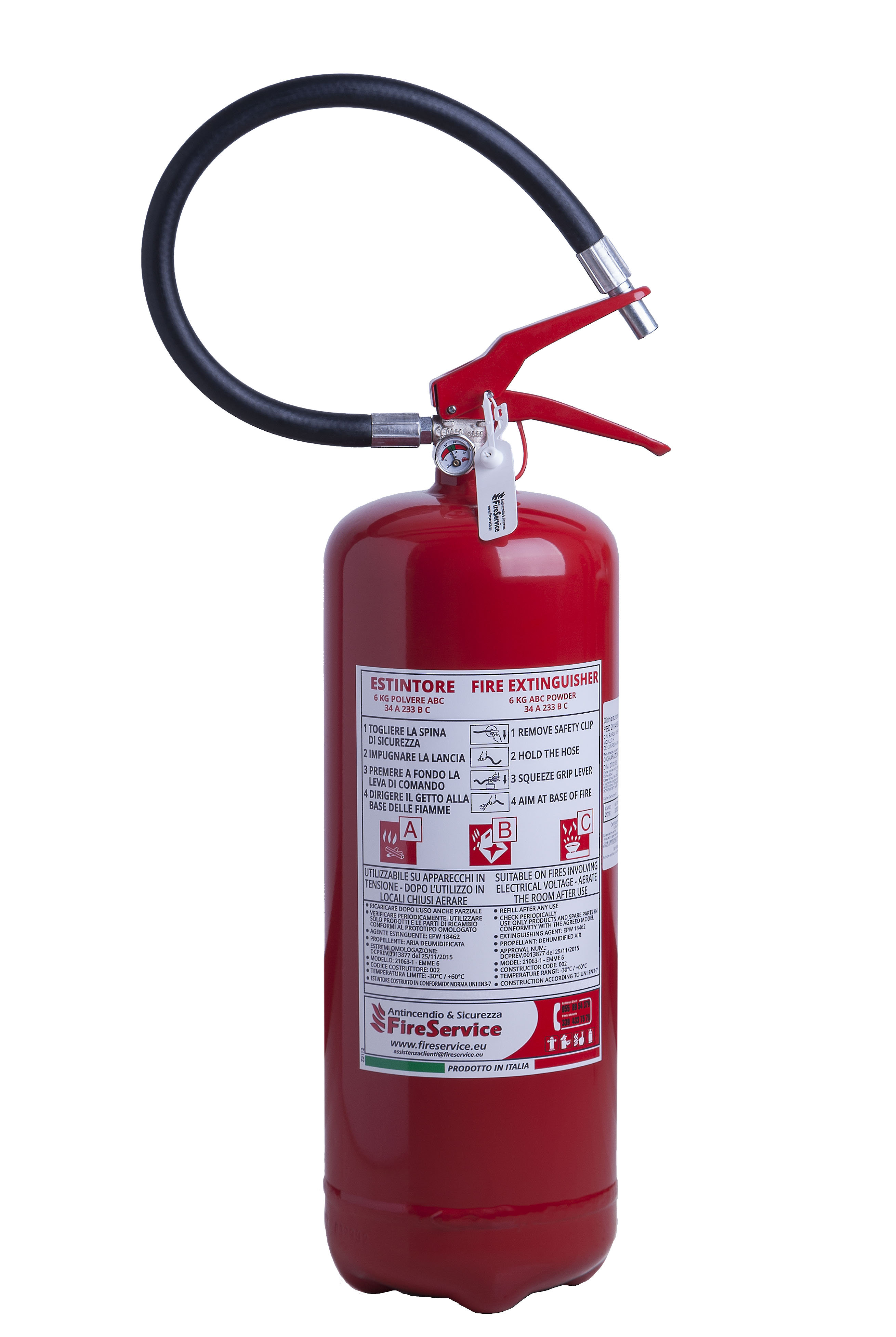 Estintore A Polvere 6 Kg Con Staffa A Muro Certificazione Anno Corrente - Foto 2